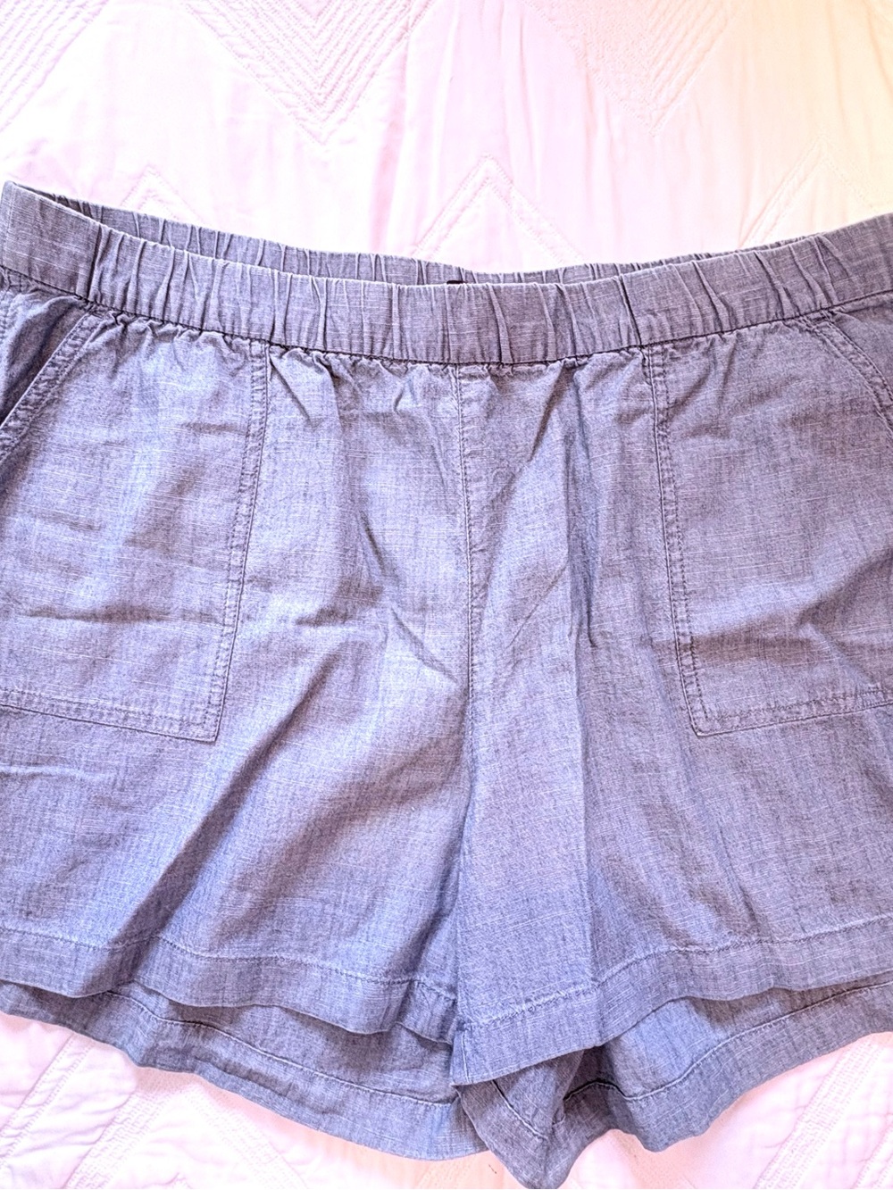 J. Crew Light Blue High-Waist Chambray Shorts